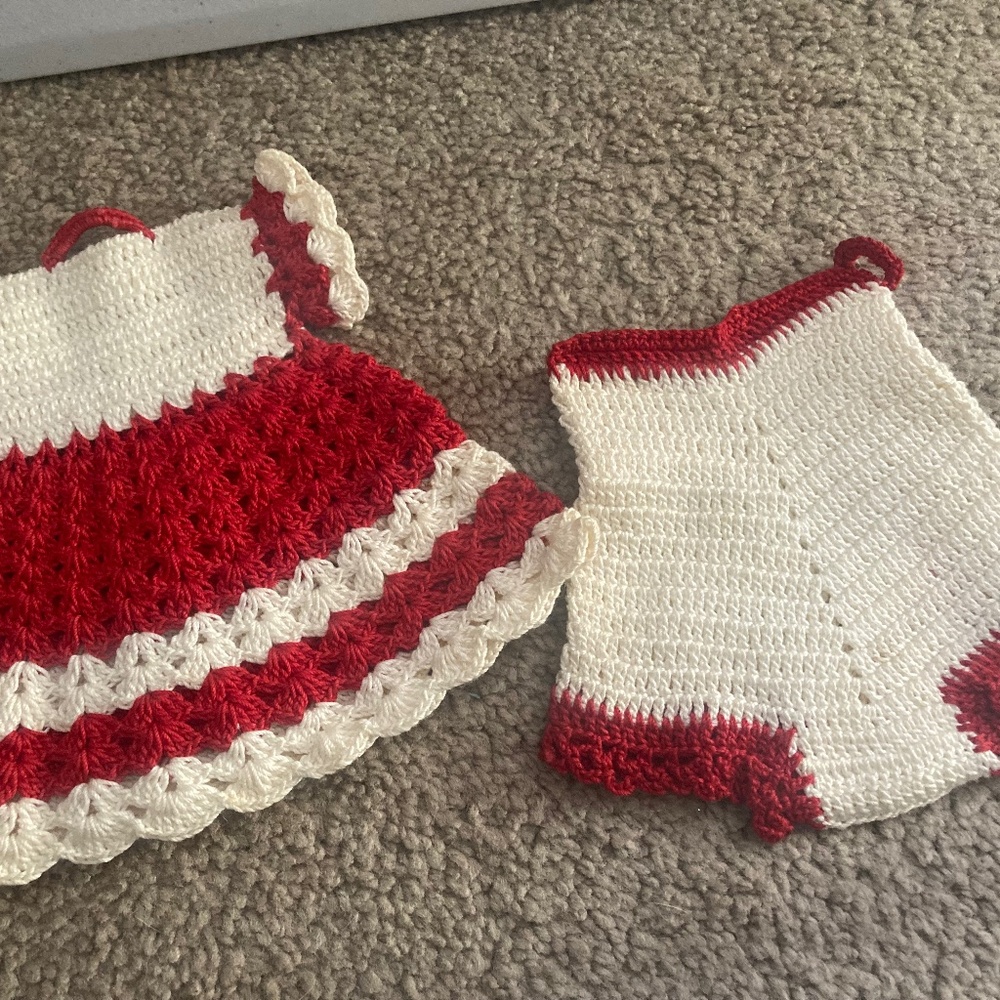 Vintage crocheted dress set